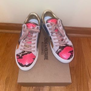 Zadig & Voltaire Python 🐍 sneakers!!!! Neon colors, worn 2 times 😍😍😍🔥🔥